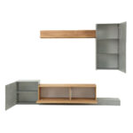 Σύνθεση Τηλεόρασης Lucky 246.3x37x193cm Γκρι-Χρυσό Δρυς - Image 3