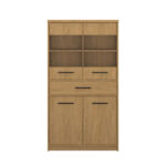 Βιτρίνα Pavi Βελανιδιά 84.3x33.8x156.4cm - Image 2