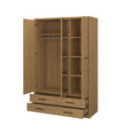 Ντουλάπα Τρίφυλλη με καθρέφτη Pavi Βελανιδιά 124.6x55.1x197.2cm - Image 3