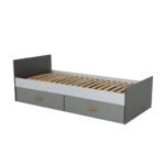 Κρεβάτι Timmy Λευκό-Γραφίτη-Γκρι με πάτωμα 90x200cm - Image 3