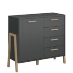 Μπουφές Belle Ανθρακί 102.5x41x91cm - Image 3