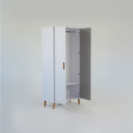 Ντουλάπα Timmy 2D Λευκό-Γραφίτη-Γκρι 90x50x199cm - Image 2