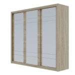 Ντουλάπα Grandio Σονόμα με καθρέφτη 250x60x215cm - Image 3