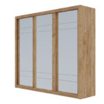 Ντουλάπα Grandio Χρυσό Δρυς με καθρέφτη 250x60x215cm - Image 2