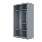 Ντουλάπα Linea Γκρι 120x60x215cm - Image 3