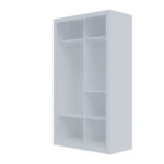 Ντουλάπα Linea Λευκή με καθρέφτη 120x60x215cm - Image 3