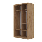 Ντουλάπα Linea Χρυσό Δρυς με καθρέφτη 120x60x215cm - Image 3