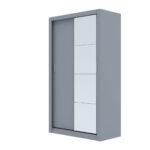 Ντουλάπα Linea Γκρι με καθρέφτη 120x60x215cm - Image 2