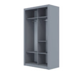 Ντουλάπα Linea Γκρι με καθρέφτη 120x60x215cm - Image 3