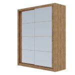 Ντουλάπα Reflex Χρυσό Δρυς με καθρέφτη 180x60x215cm - Image 2