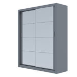 Ντουλάπα Reflex Γκρι με καθρέφτη 180x60x215cm - Image 2