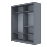 Ντουλάπα Reflex Γκρι με καθρέφτη 180x60x215cm - Image 3