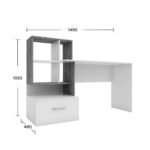 Γραφείο Viola Γκρι-Ανθρακί 149x48x105cm - Image 3