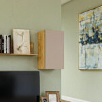 Κρεμαστό Ντουλάπι Callisto Χρυσό Δρυς-Γκρεζ 40x30x70cm - Image 2