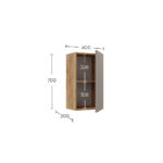 Κρεμαστό Ντουλάπι Callisto Χρυσό Δρυς-Γκρεζ 40x30x70cm - Image 3