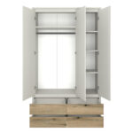 Ντουλάπα Τρίφυλλη με καθρέφτη Karin Cashmere-Evoke Oak 127x50.5x210.5cm - Image 2