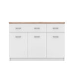 Μπουφές Top Mix 120x33x85cm Λευκό-Sonoma