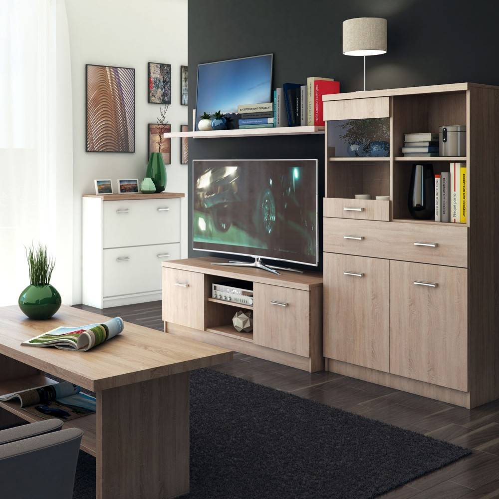 3044 Σύθεση Τηλεόρασης Top Mix 200X42x150cm Sonoma - Image 1