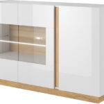 Μπουφές 36146-ARCW-21V Λευκό+Λευκό High Gloss+Grandson 138,2x90,5x40cm