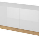 Έπιπλο τηλεόρασης 36146-ARCW-BTV Λευκό+Λευκό High Gloss+Grandson 187,5x45,5x40cm