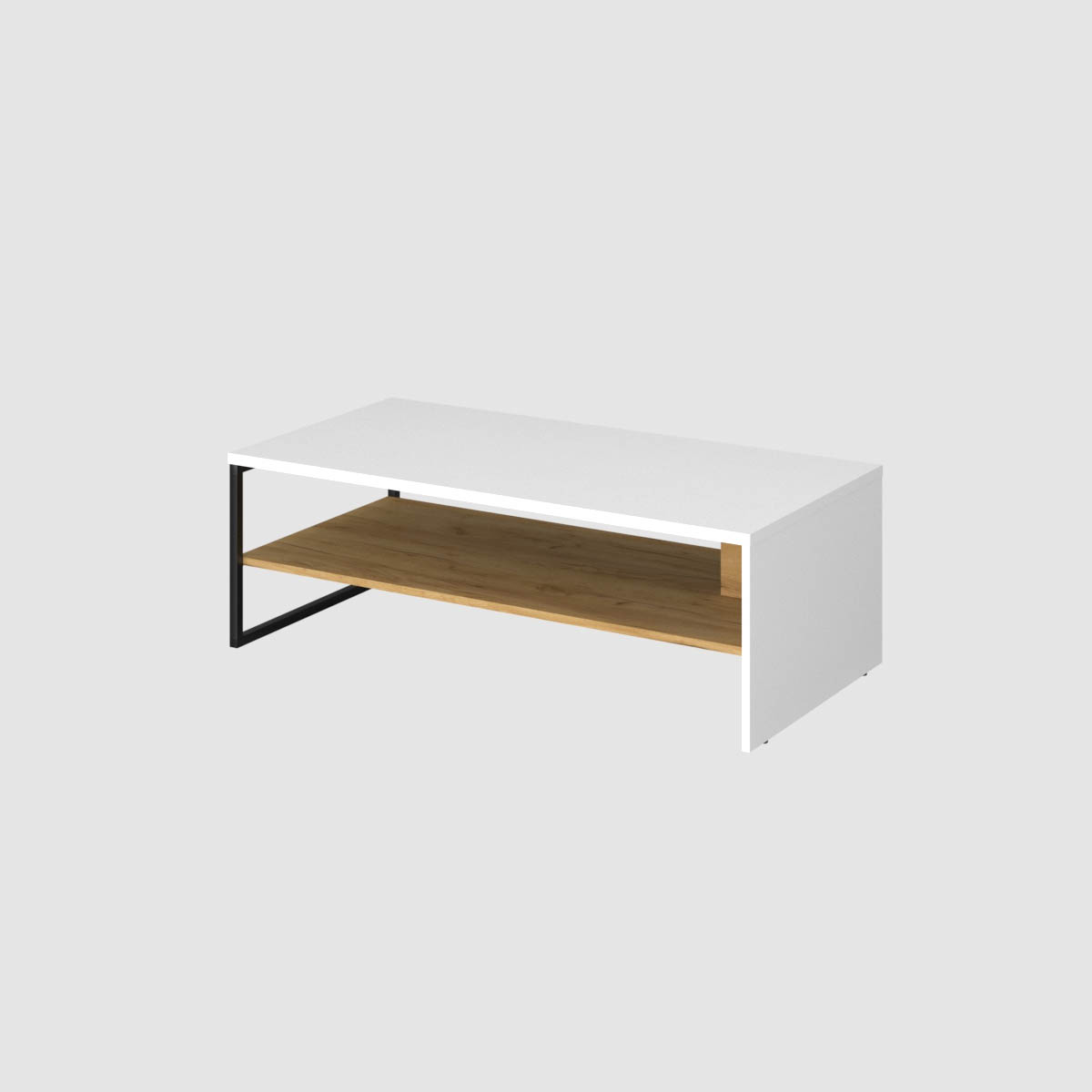 3896 Τραπέζι Σαλονιού Santes Χρυσό Δρυς-Λευκό 120x60x40cm - Image 1