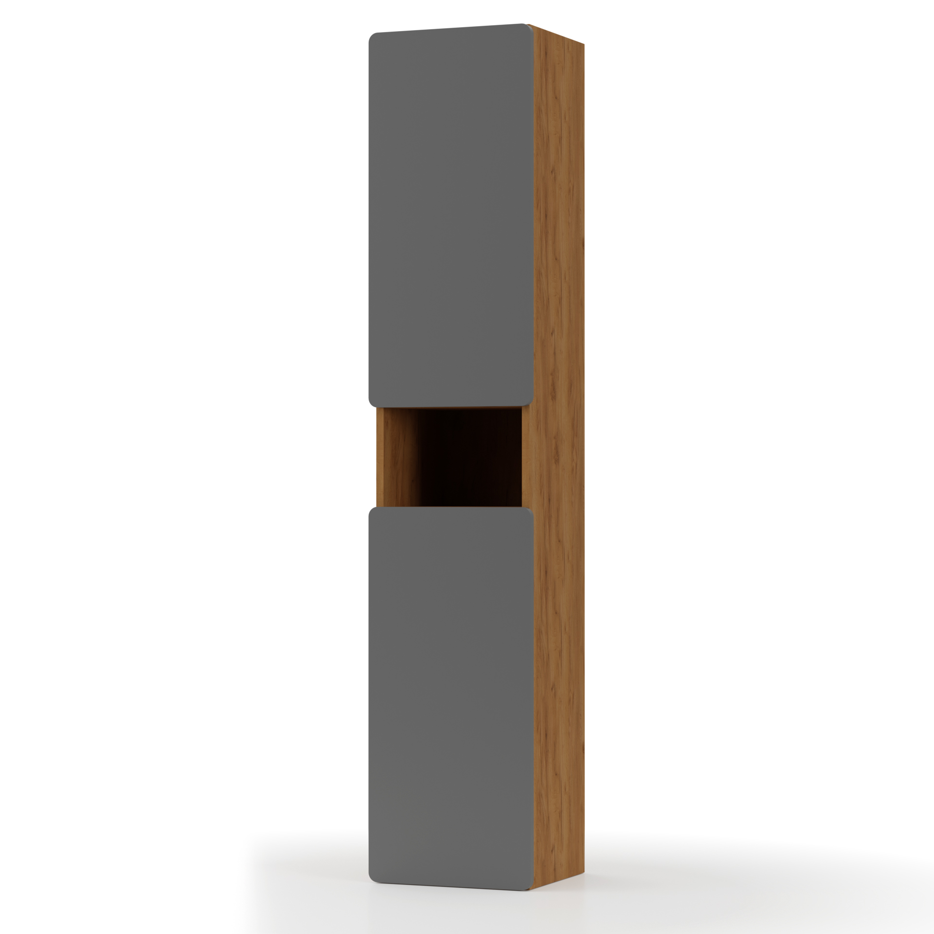 756 Στήλη Μπάνιου ARKTOS Kαρυδί Γκρί 35x32x170cm - Image 1