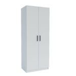 Ντουλάπα Δίφυλλη Simple Λευκή 80x52x205cm - Image 3