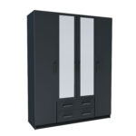 Ντουλάπα Τετράφυλλη Simple 4D2D Γραφίτης 160x52x205cm - Image 2