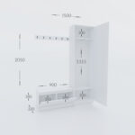 Σετ Εισόδου Sara Λευκή 150x33x205cm - Image 2