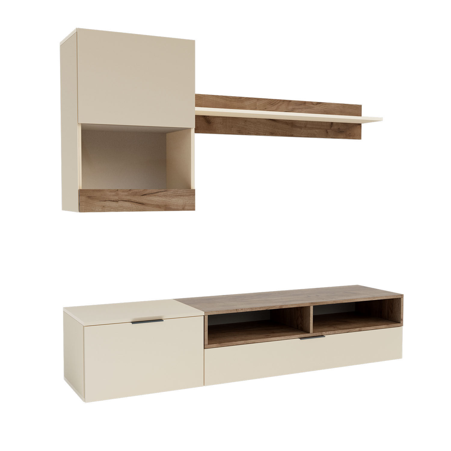 9509 Σύνθεση τηλεόρασης Morocco Μπεζ-Σκούρο Δρυς 175x39x113.5cm - Image 1