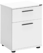 Κομοδίνο Λευκό με Συρτάρι και Ντουλάπι Λευκό 40x57x41cm AD_KMD-611-BB-1