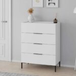 Συρταριέρα Oryana Λευκή 80x104x44cm - Image 2