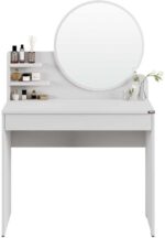 Τουαλέτα- μπουντουάρ make up χρώμα λευκό του πάγου 90x138x45cm - Image 2