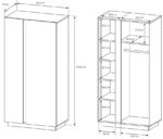 Ντουλάπα 36146-ARCW-24 Λευκό+Λευκό High Gloss+Grandson 96,5x193,5x54cm - Image 2