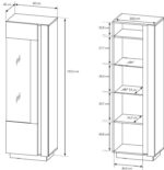 Βιτρίνα 36146-ARCW-HV λευκό+Grandson 60x194x40cm - Image 2