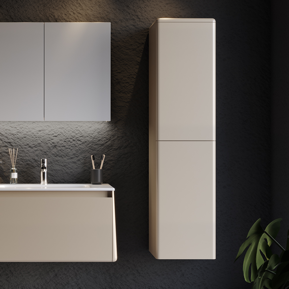 BELLA-80-cabinet-sof-bej Στήλη BELLA Μπεζ MDF 18mm Λάκα 35 3CBEL035BSM κρεμαστή - Image 1