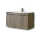 Σετ Έπιπλο Μπάνιου OMEGA GREY OAK 100 9SOM100GOΝW Πάγκο 97x44x60cm - Image 3