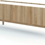 Έπιπλο τηλεόρασης BOHO Φυσικό+Λευκό μάρμαρο 144x48x37cm