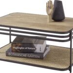 Τραπεζάκι σαλονιου ΒΟΜΙ φυσικό+μέταλλο 92x60x40cm