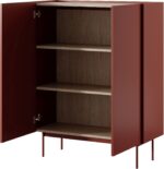 Μπουφές "Color"  κεραμικό κόκκινο + Φυσικό   97x122x37cm - Image 2