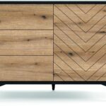 Μπουφές Diamond με συρτάρια Ανθρακί+Evoke 104x77x39cm