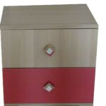 Κομοδίνο 11105-DN  Φυσικό Jesion+ σκούρο ροζ 55x51x44cm