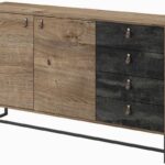 Μπουφές Dark χρώμα Βελανιδιά+black stone 153x89x39cm