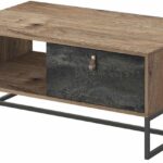 Τραπεζάκι dark χρώμα Βελανιδιά+black stone 104x68x44cm