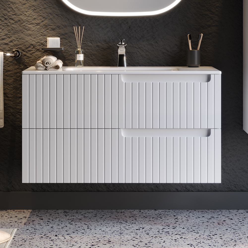 ENZA-100-MAT-BEYAZ Πάγκος ENZA Λευκό MDF 18mm Λάκα 100 3SENZ100WHM 101x46.5x52cm - Image 1