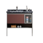 Σετ Πάγκου ERIETE 100cm χρ. ΜΠΟΡΝΤΟ/ΑΝΘΡΑΚΙ