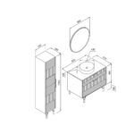 ΚΑΘΡΕΦΤΗΣ FIORE ΣΤΡΟΓΓΥΛΟΣ 80cm WHITE MAT 3MFIO080RWHM - Image 2