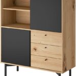 Βιβλιοθήκη Flow φυσικό Artisan+Black pearl 102x126x41cm