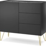 Μπουφές Harmony ανθρακί+Μάρμαρο 97x37x83cm