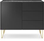 Μπουφές Harmony ανθρακί+Μάρμαρο 97x37x83cm - Image 2